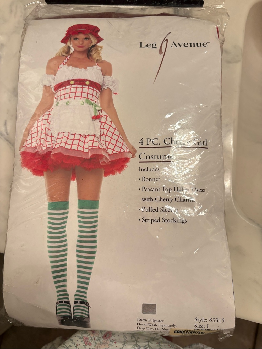 Leg Avenue Red, White & Green Cherry Girl Costume